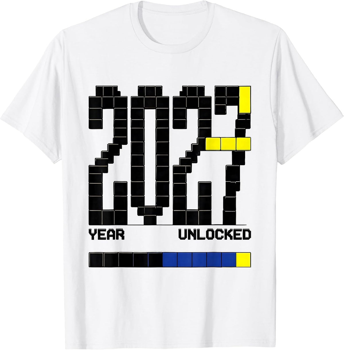 Men's Year 2027 Unlocked Funny Gamer RPG Video Game Procrastinator T-Shirt - White
