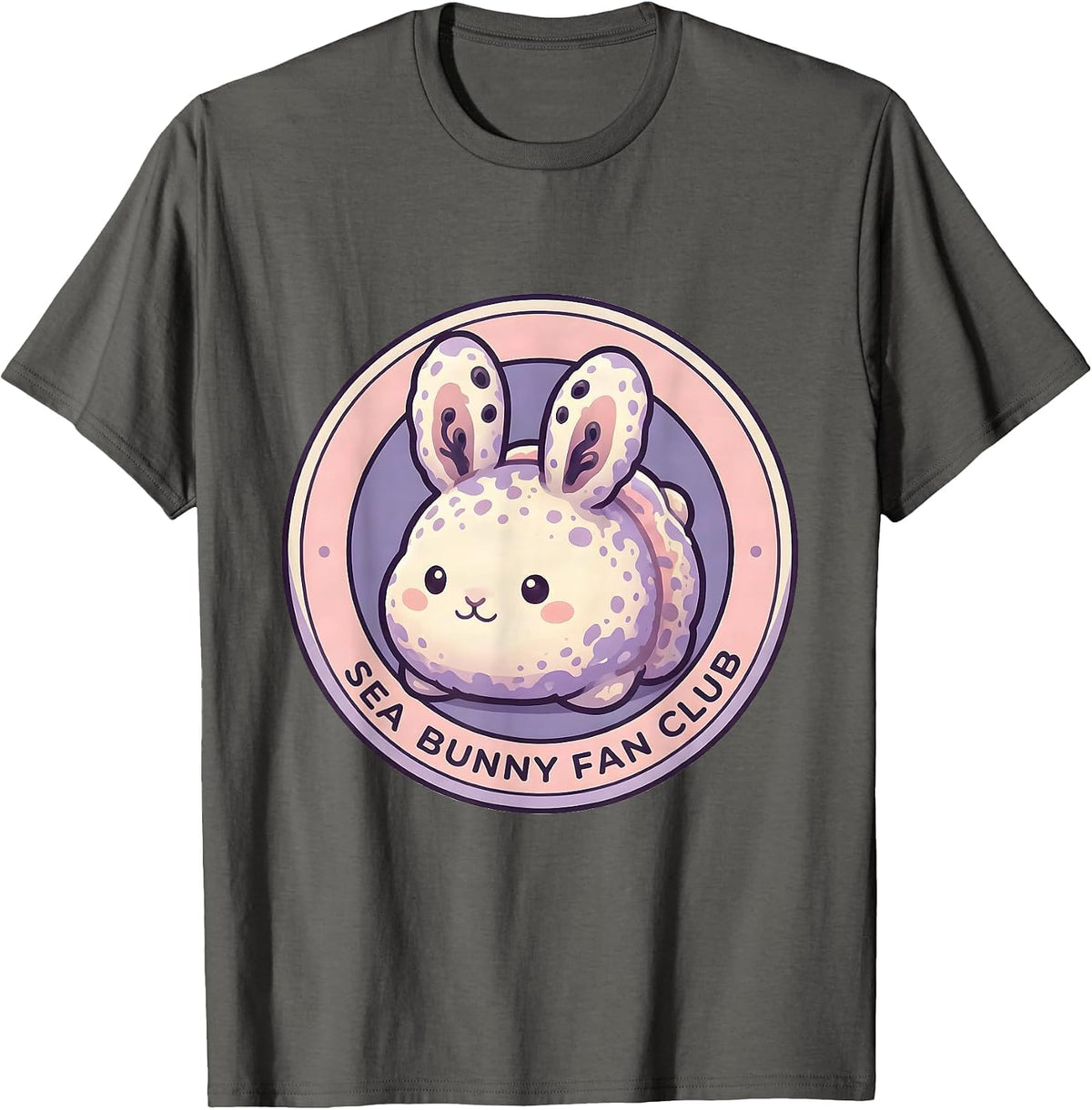 Sea Bunny Fan Club Cute Kawaii Sea Slug Biologist Souvenir T-Shirt - Asphalt Grey