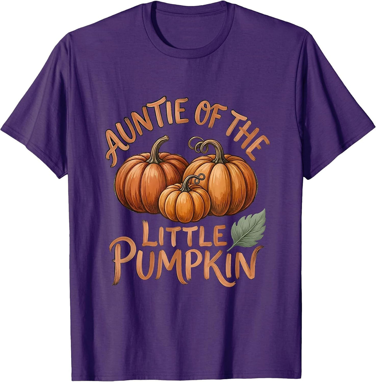 Auntie Of The Little Pumpkin Boho Family Halloween Matching T-Shirt - Purple