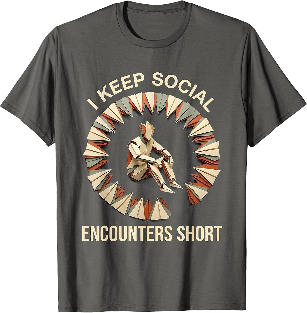 I Keep Social Encounters Short Funny Introvert Antisocial T-Shirt - Asphalt Grey