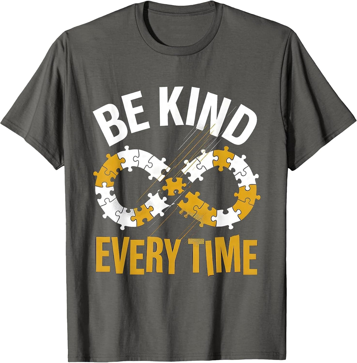 Be Kind Every Time Autism Awareness Design T-Shirt - Asphalt Grey