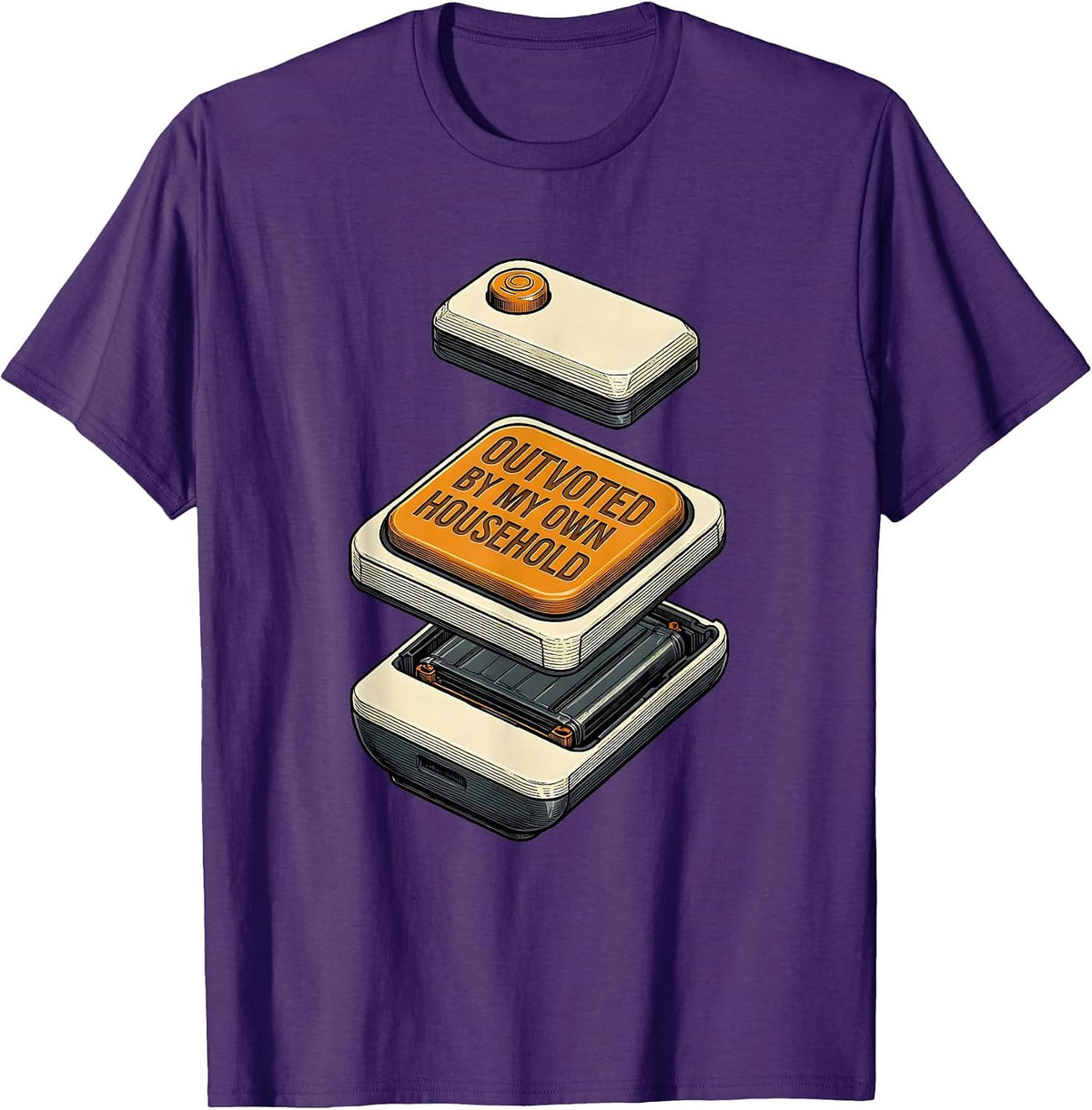 Outvoted By My Own Household Funny Family Sarcasm Dad Gift T-Shirt - Purple