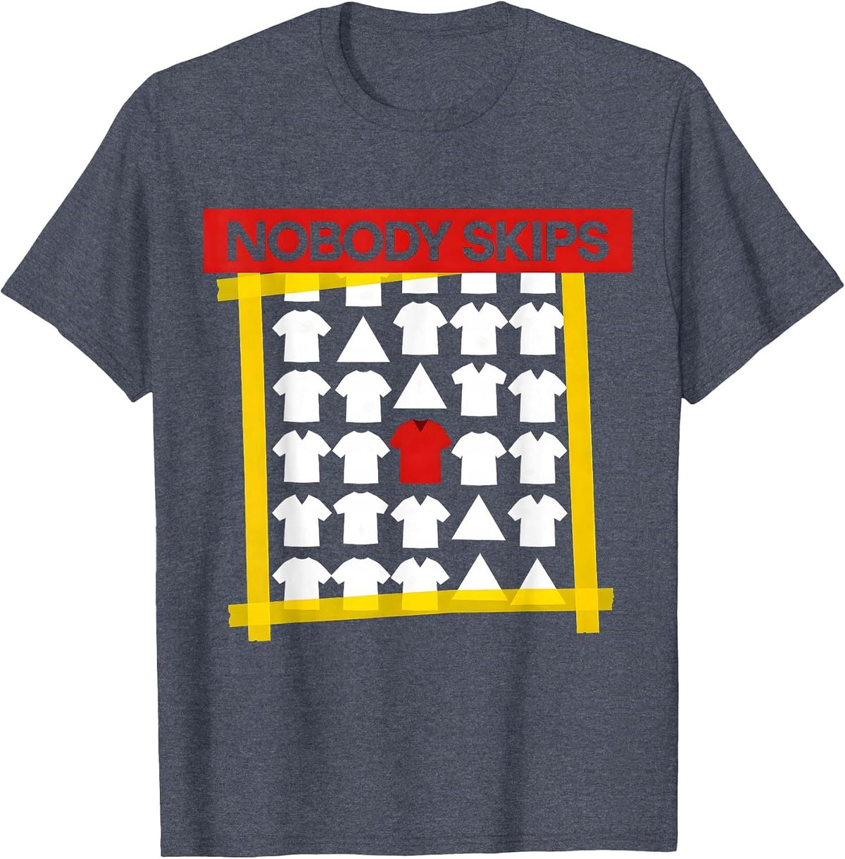 Nobody Skips Bauhaus Modernist PE Teacher Humor T-Shirt - Heather Blue