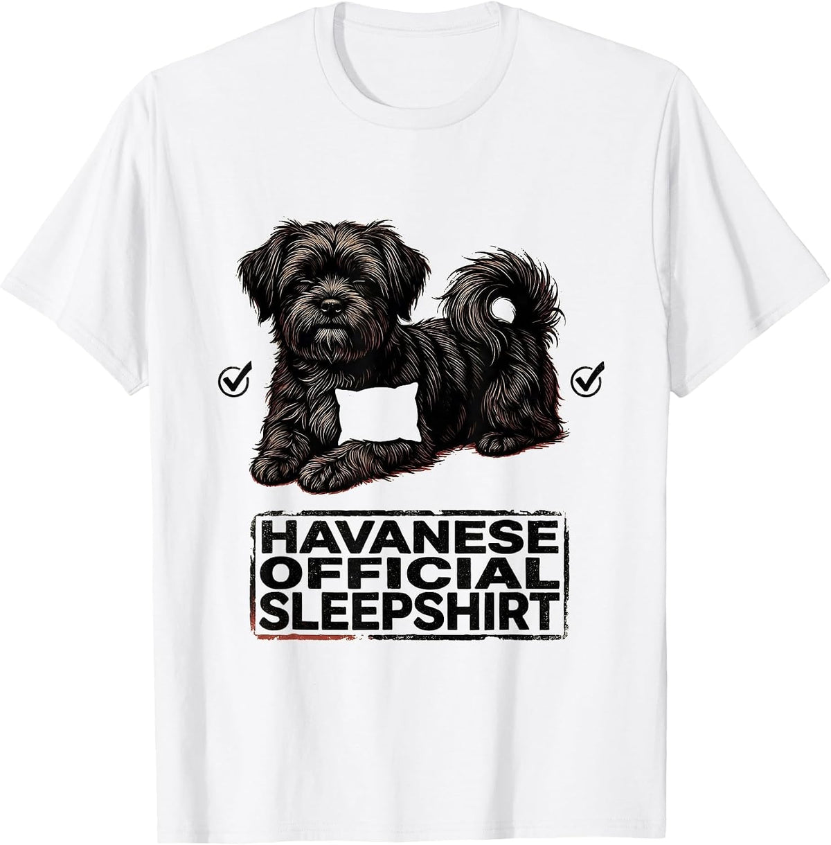 Men's Havanese Official Sleepshirt Dog Lover Napping Pajamas T-Shirt - White