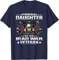 Proud Daughter of an Iraq War Veteran Military Vet's Child T-Shirt - Navy Blue
