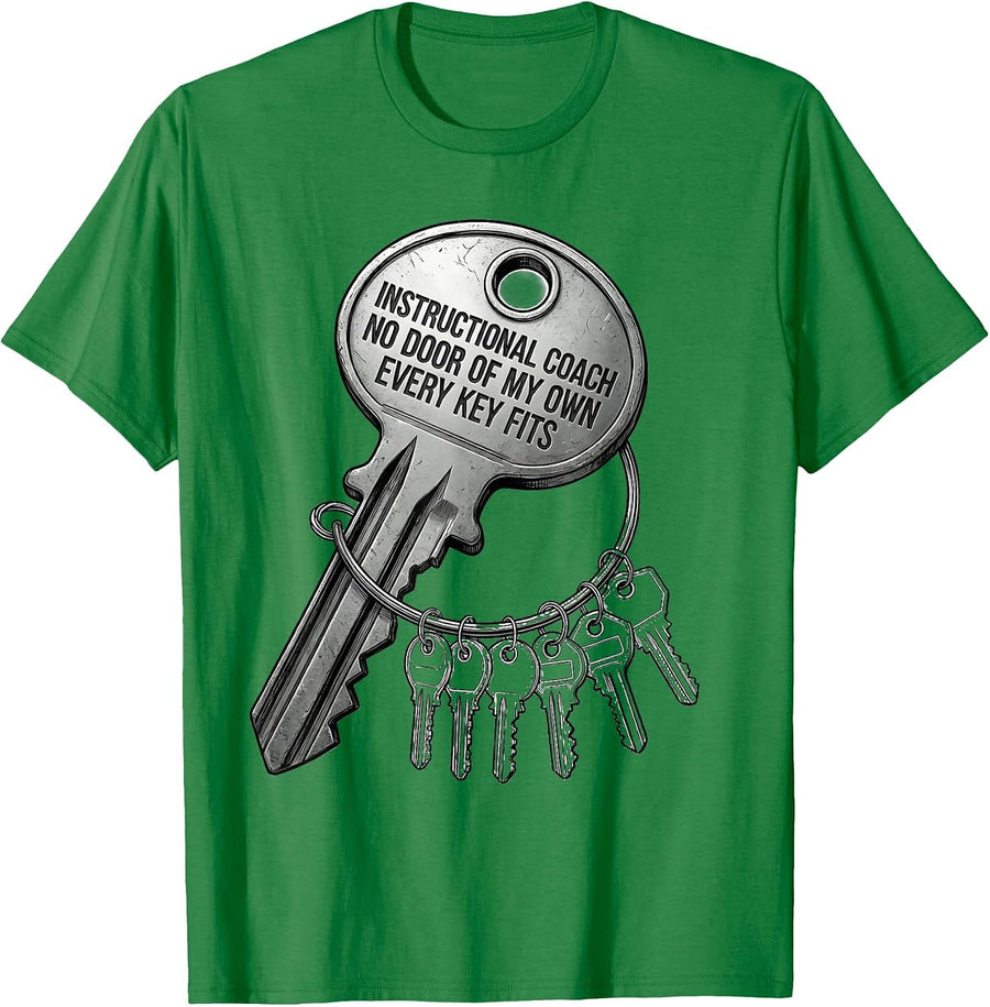 Men's Instructional Coach — No Door Of My Own, Every Key Fits T-Shirt - Kelly Green