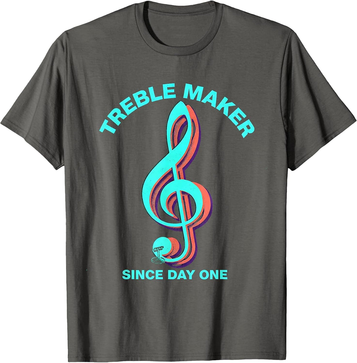 Treble Maker Since Day One Vintage Music Teacher T-Shirt - Asphalt Grey
