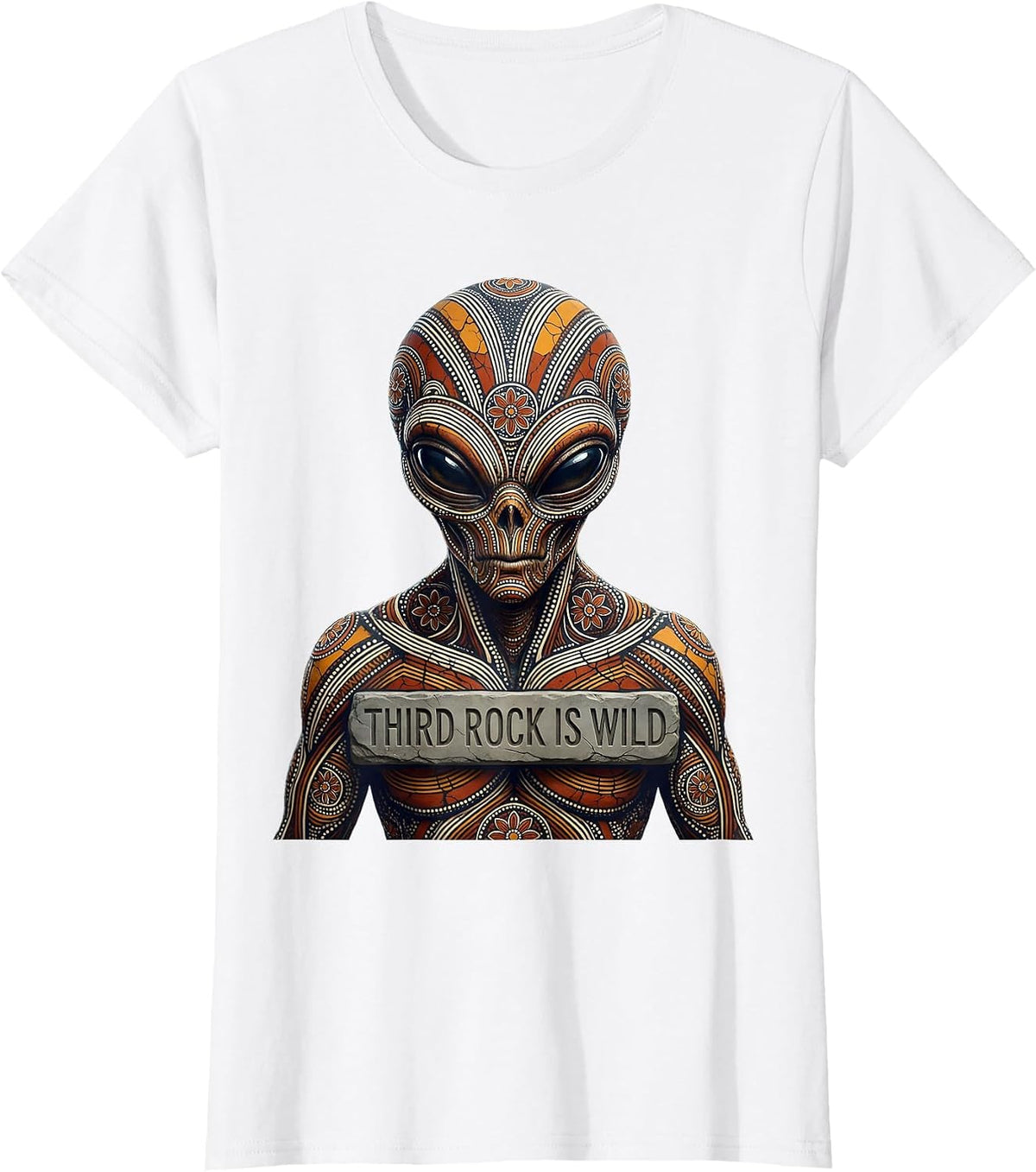 Third Rock Is Wild Alien Space Design T-Shirt - White