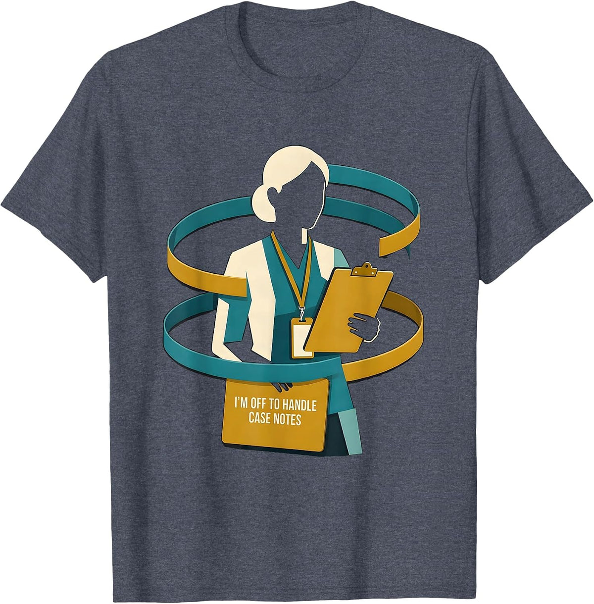 I'm Off To Handle Case Notes Midcentury Modern Social Worker T-Shirt - Heather Blue