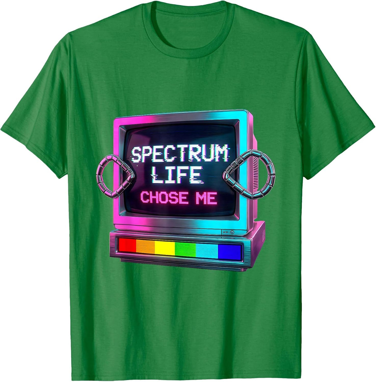 Men's Spectrum Life Chose Me Autism Awareness Design T-Shirt - Kelly Green