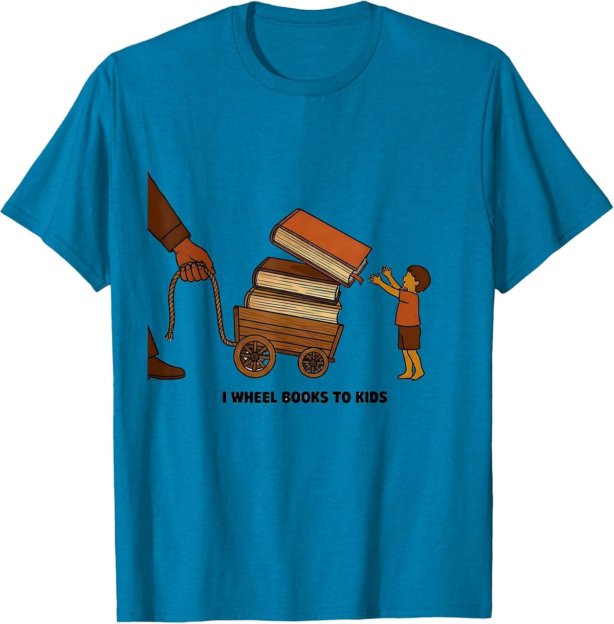 I Wheel Books To Kids Literacy Advocate Teacher Librarian T-Shirt - Sapphire Blue