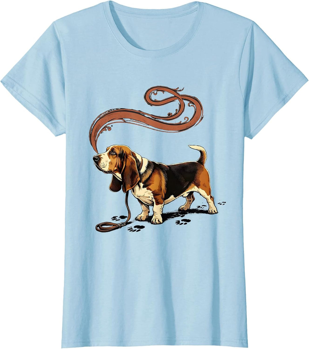 Basset Hound Low-Slung Dog Breed Deadpan Humor T-Shirt - Baby Blue