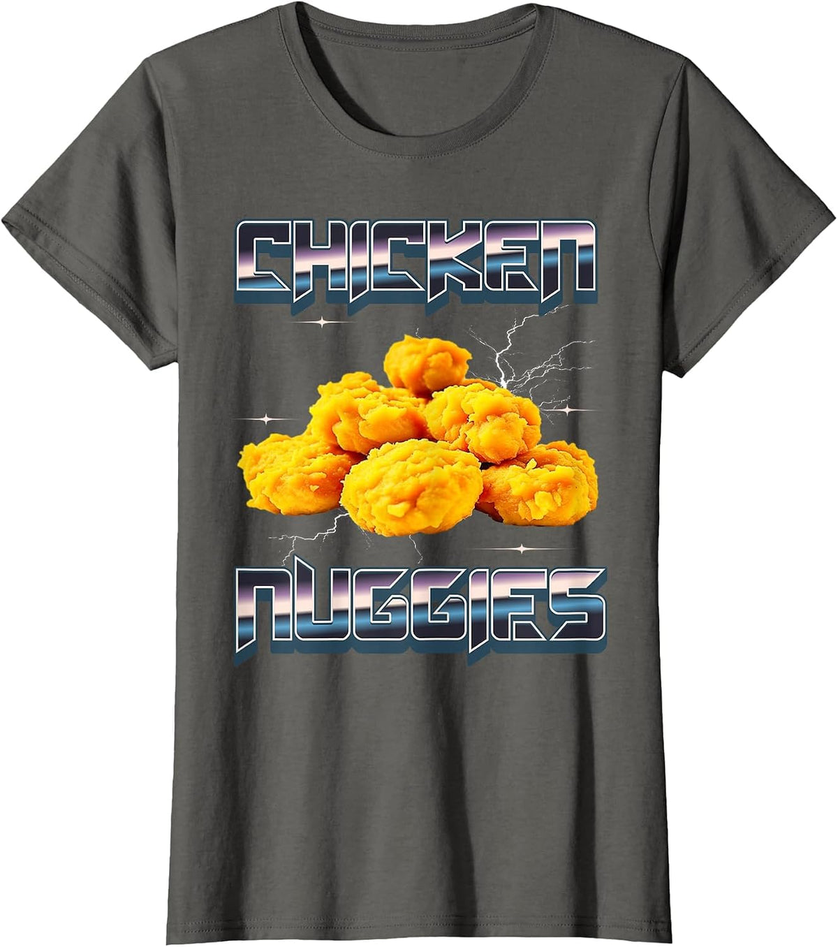Chicken Nuggets Nuggies Meme Band T-Shirt - Asphalt Grey