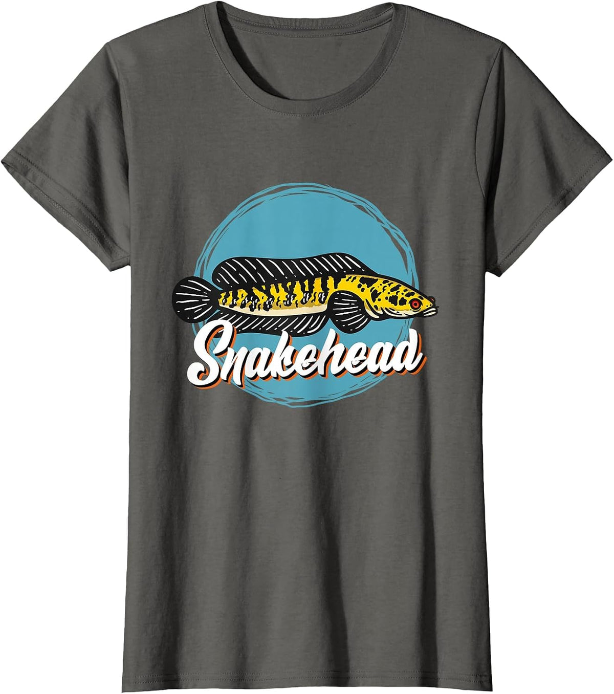 Snakehead Aquarium Fish Tank T-Shirt - Asphalt Grey