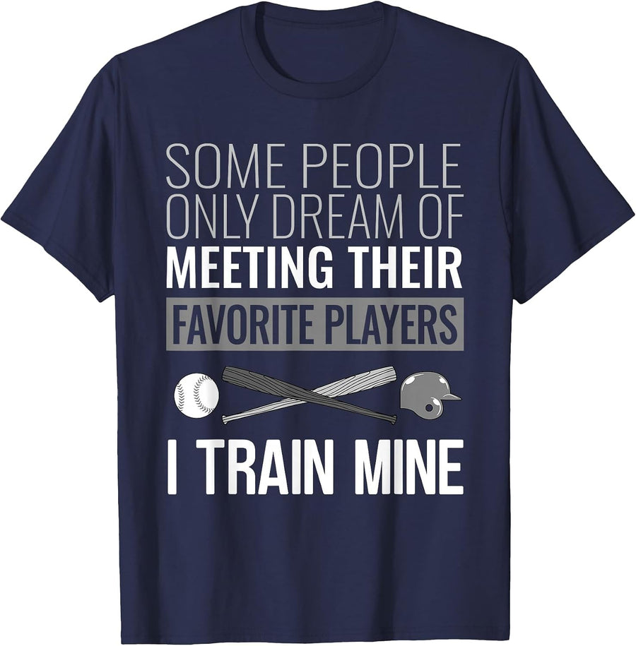 Funny Baseball Coach Trainer Bat and Ball Sports Lover Quote T-Shirt - Navy Blue