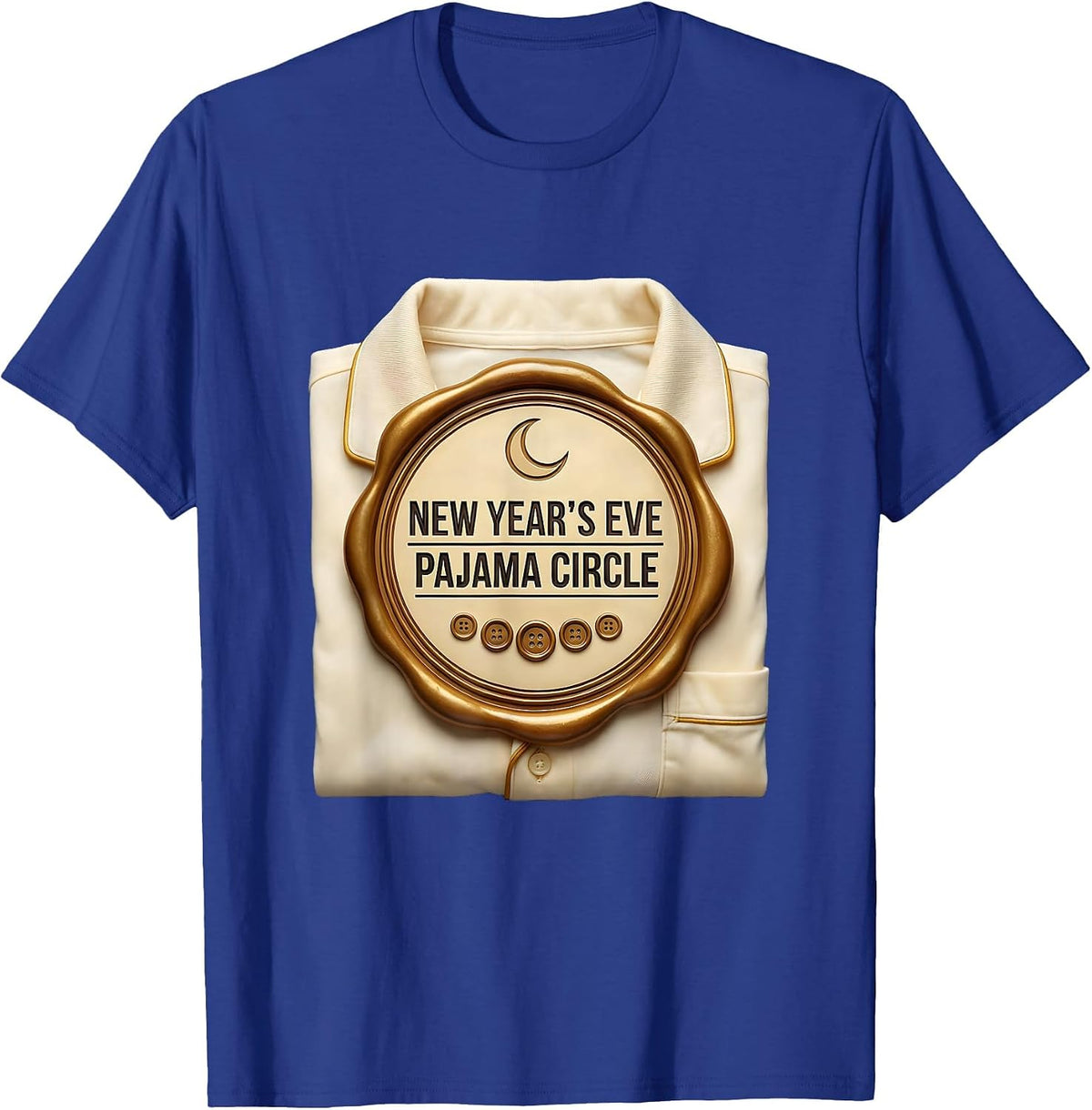 New Year's Eve Pajama Circle Funny Family Matching Party T-Shirt - Royal Blue