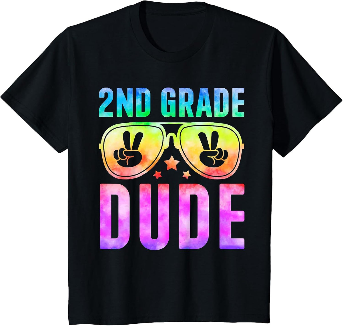 2nd Grade Cool Dude Tie Dye Back to School Second Grade Boys T-Shirt - Black