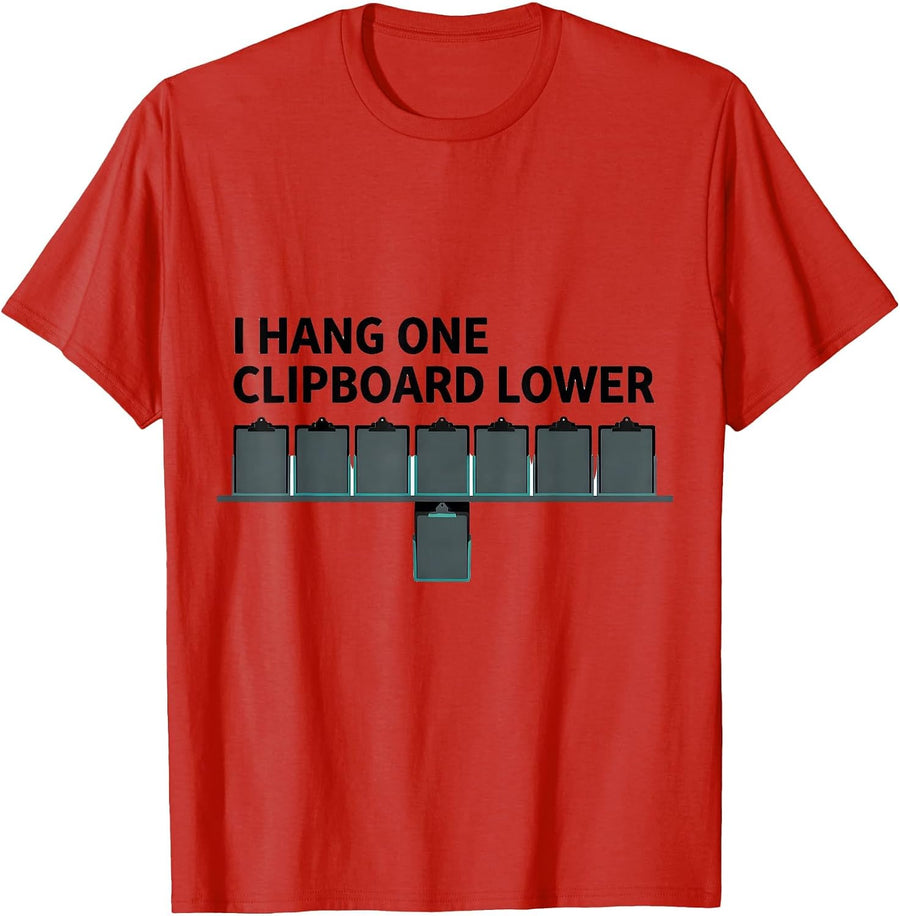 Men's I Hang One Clipboard Lower Funny Special Education Teacher T-Shirt - Red