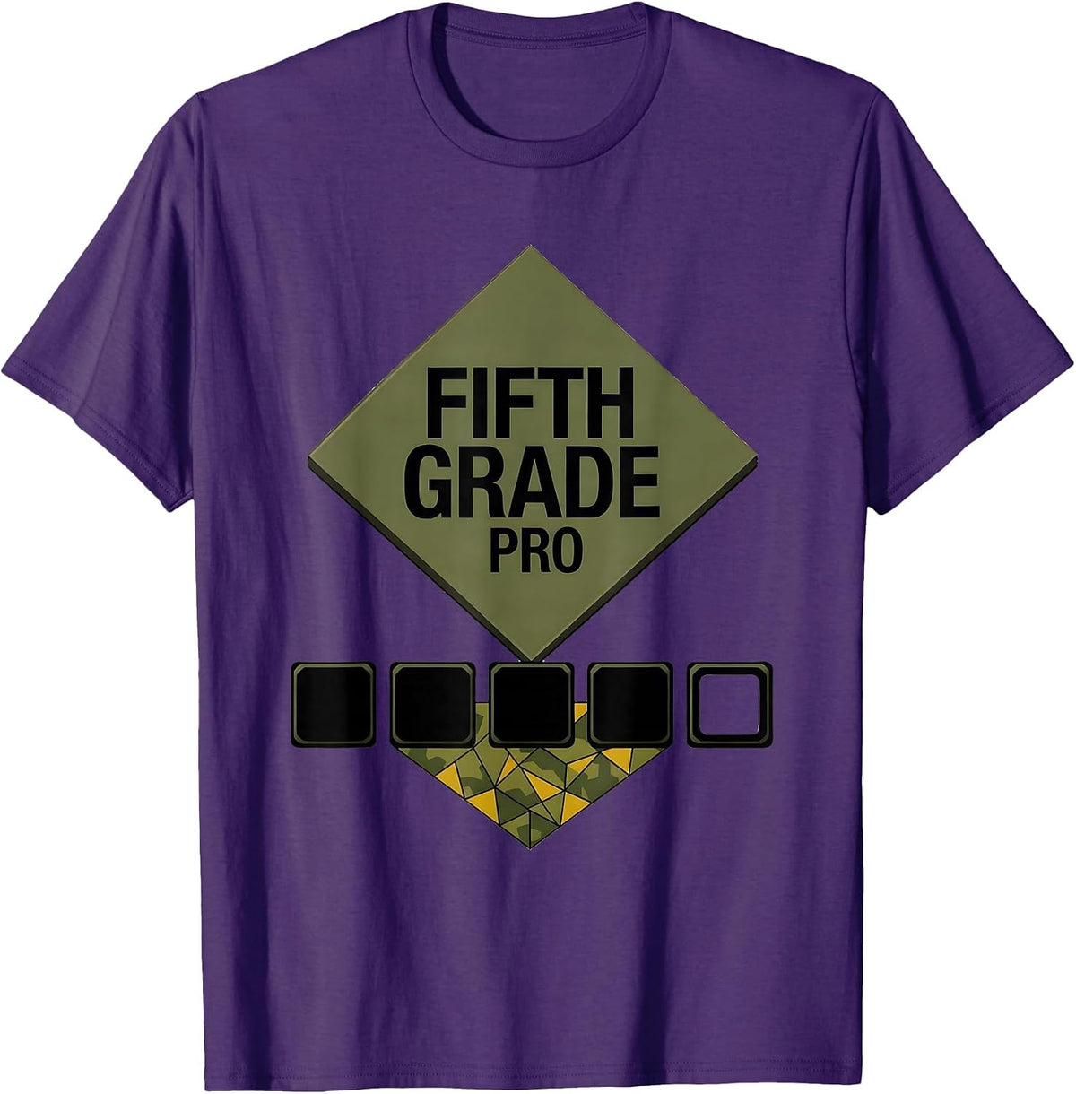 Fifth Grade Pro Camo Back To School Boys Teachers T-Shirt - Purple