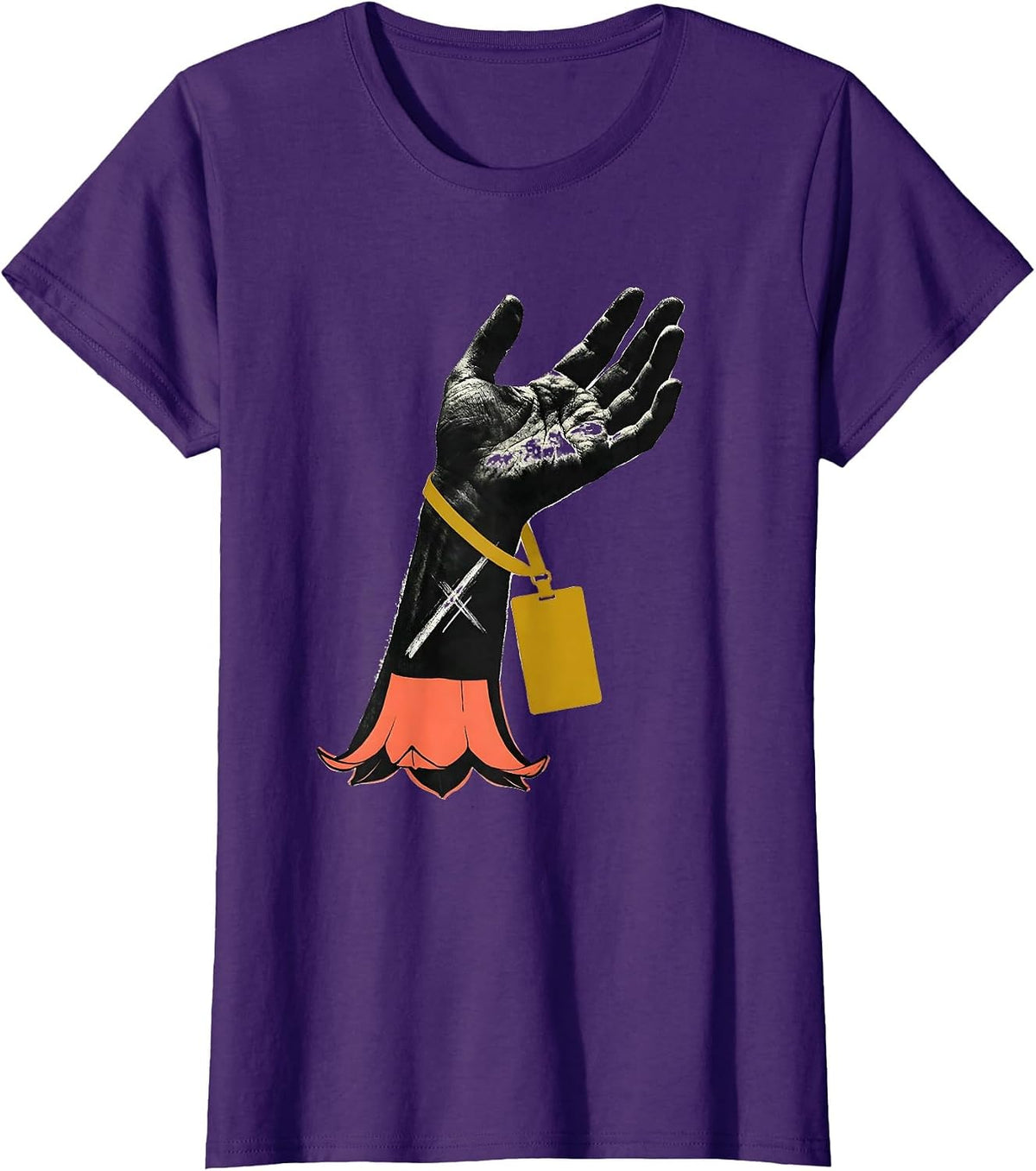 Women's Supportive Forearm Midcentury Modern Social Worker Christmas T-Shirt - Purple