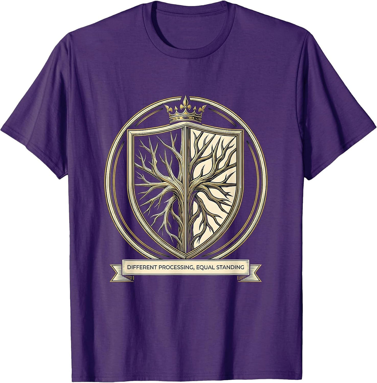 Different Processing Equal Standing Neurodivergent Meme T-Shirt - Purple
