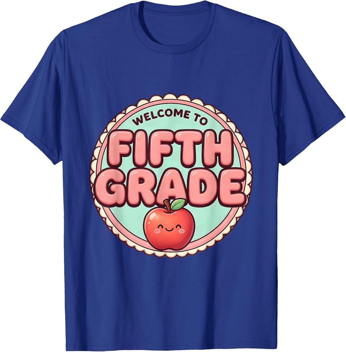 Welcome To Fifth Grade Cute Kawaii Teacher Crew Back T-Shirt - Royal Blue