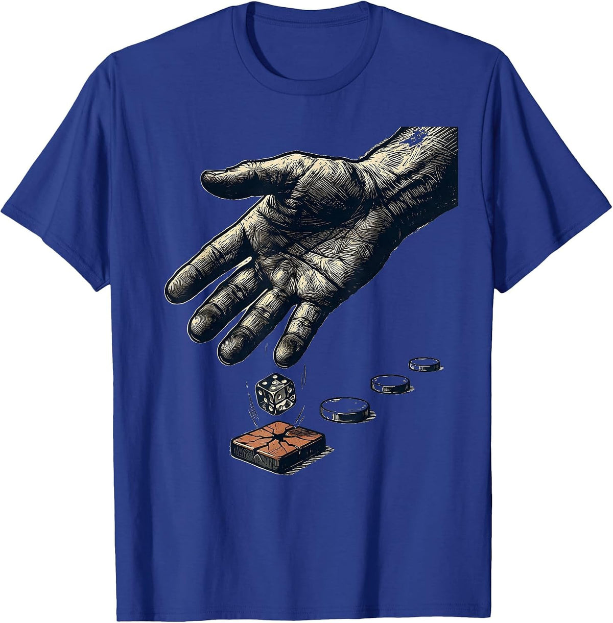 D20 Dice Drop Funny Tabletop Gamer Gift for Boys Dads T-Shirt - Royal Blue