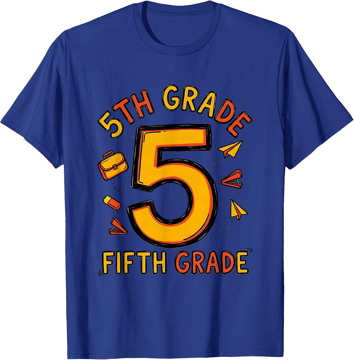 Men's 5TH GRADE FIFTH GRADE Typography Team Back To School Teacher T-Shirt - Royal Blue