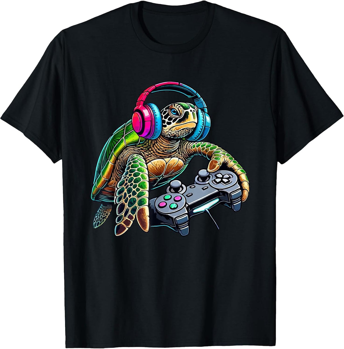 Funny Sea Turtle Video Games Lover Gamer Gaming T-Shirt - Black
