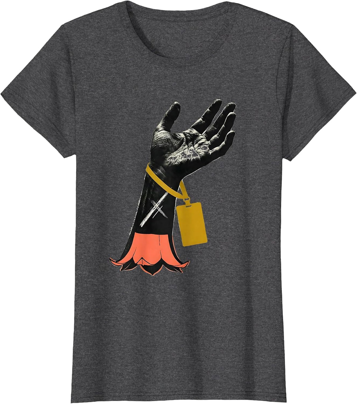 Women's Supportive Forearm Midcentury Modern Social Worker Christmas T-Shirt - Dark Heather Grey