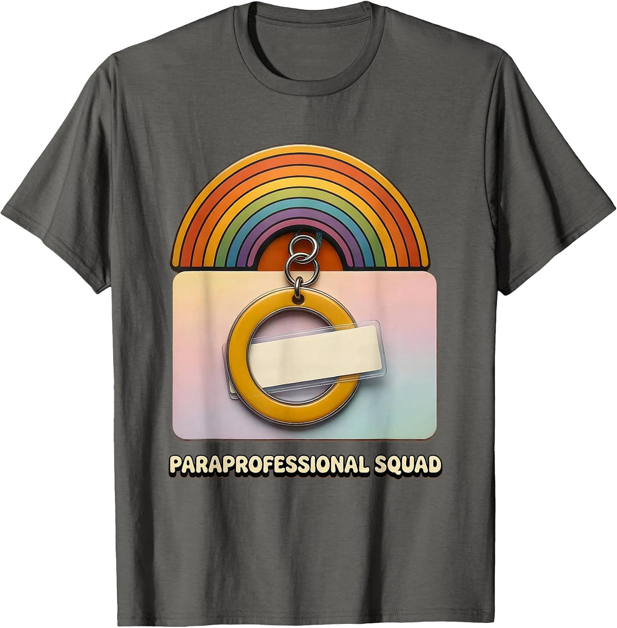 Paraprofessional Squad Retro Special Education Teacher T-Shirt - Asphalt Grey