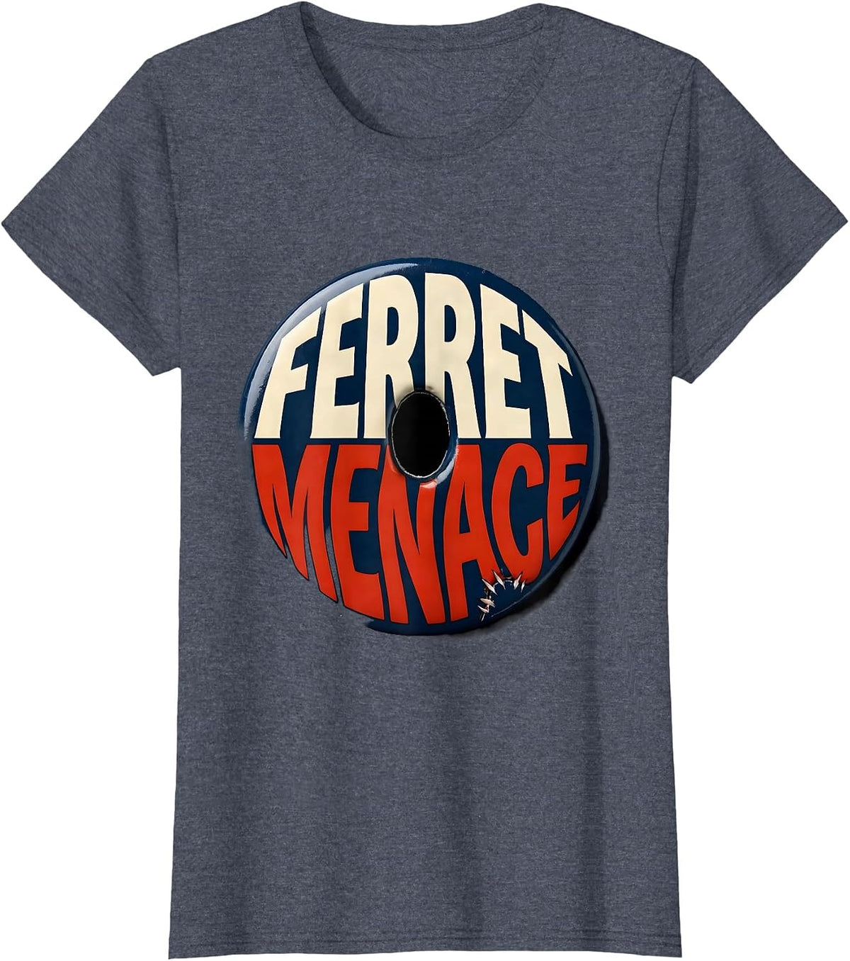 Women's Ferret Menace Funny Ferret Lover Gift Kids T-Shirt - Heather Blue
