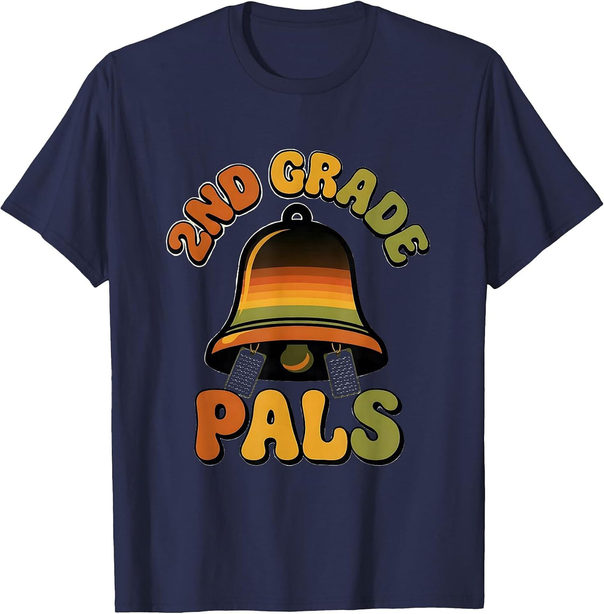 Men's 2nd Grade Pals Retro 70s Back to School Team Pride T-Shirt - Navy Blue