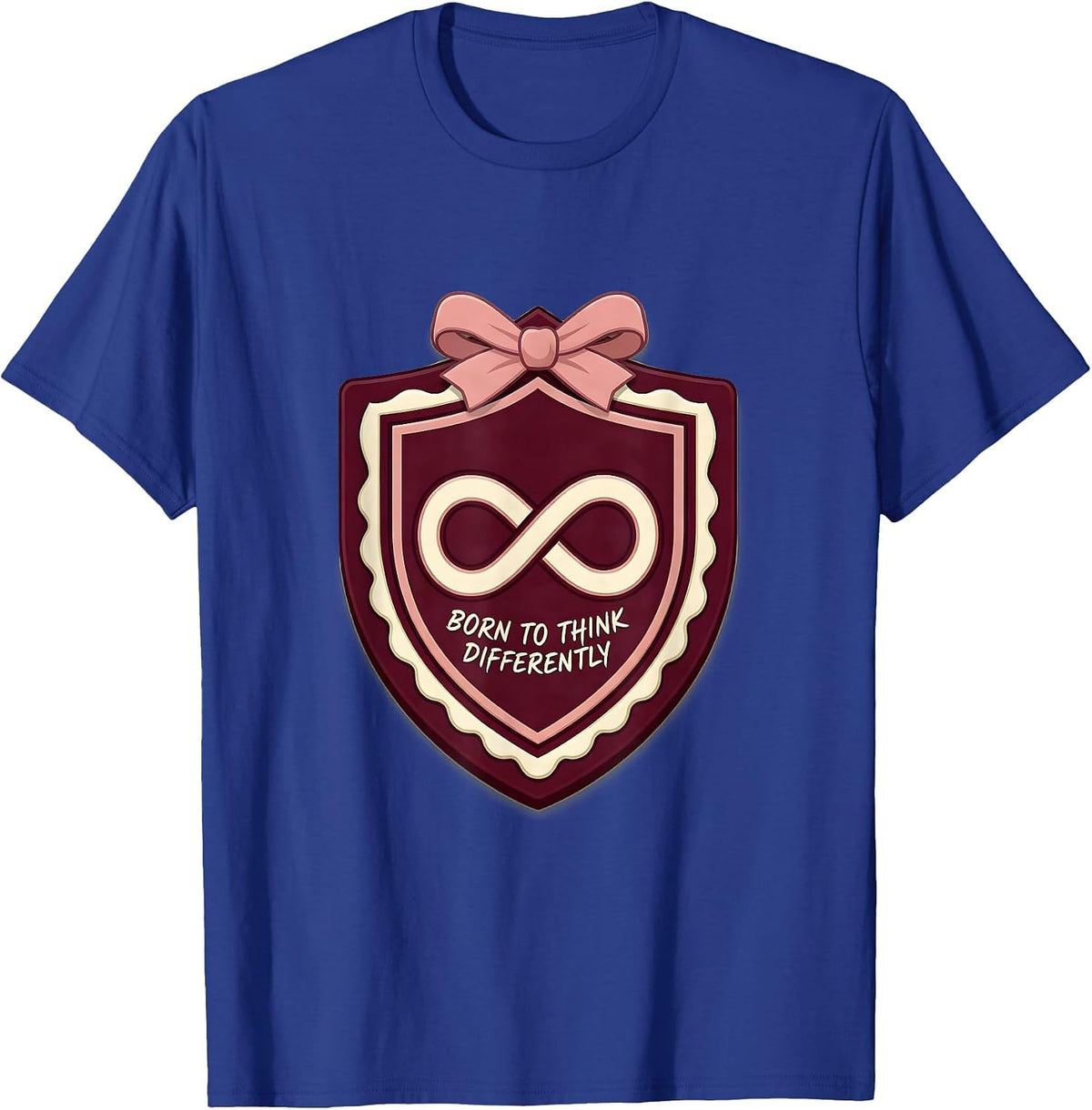 Men's Born to Think Differently Autism Awareness Design T-Shirt - Royal Blue