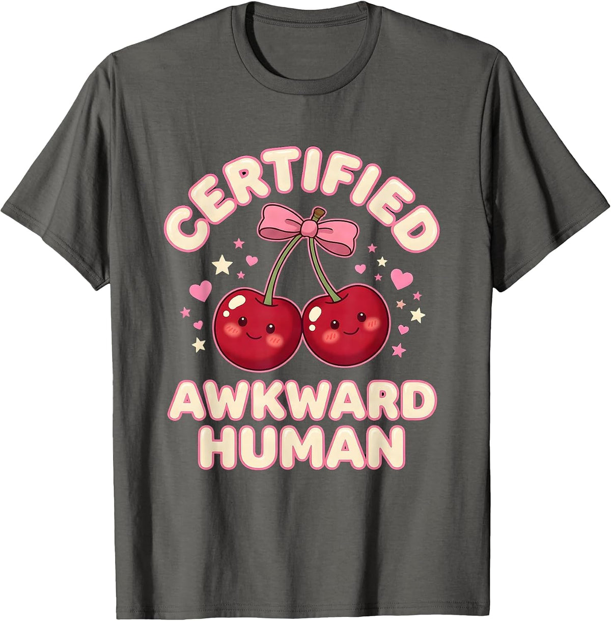Certified Awkward Human Embarrassing Design T-Shirt - Asphalt Grey