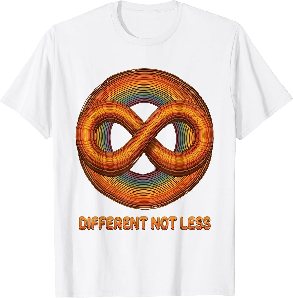 Different Not Less Autism Awareness Design T-Shirt, Men, White, Large - As Pictured
