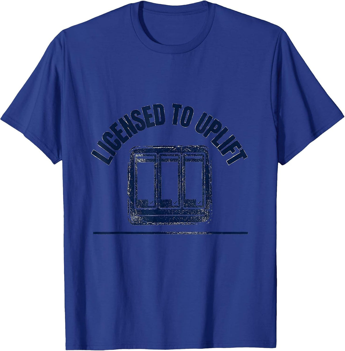 Licensed To Uplift Rubber Stamp Social Worker Appreciation T-Shirt - Royal Blue
