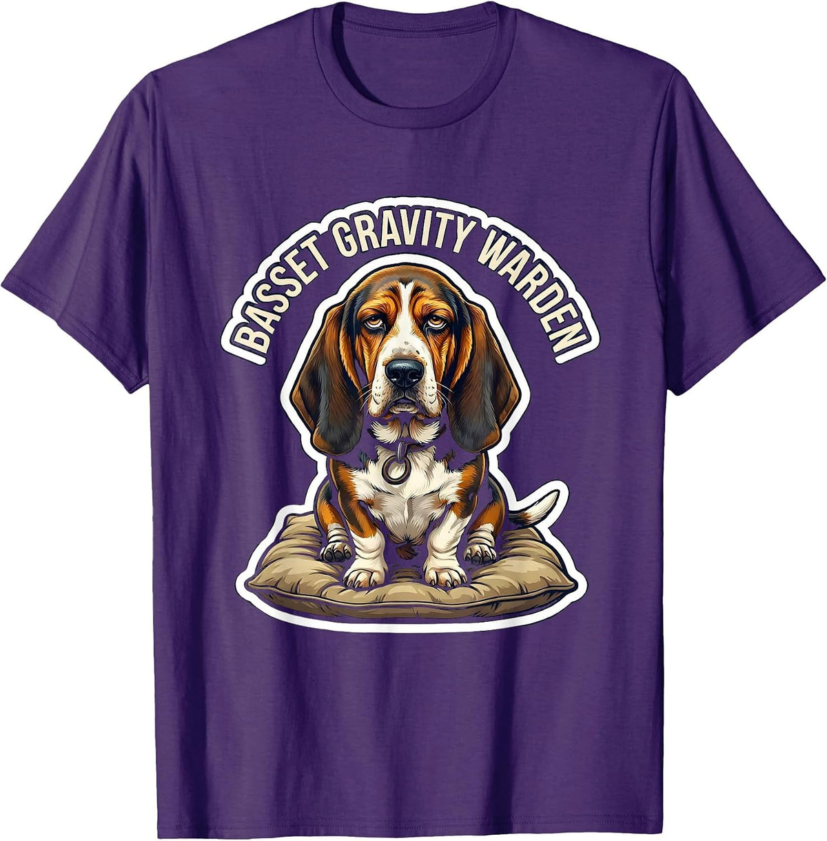 Men's Basset Gravity Warden Funny Basset Hound Owner Dog Mom Gift T-Shirt - Purple