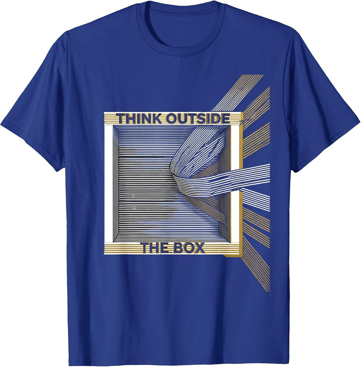 Think Outside the Box Autism Awareness Design T-Shirt - Royal Blue