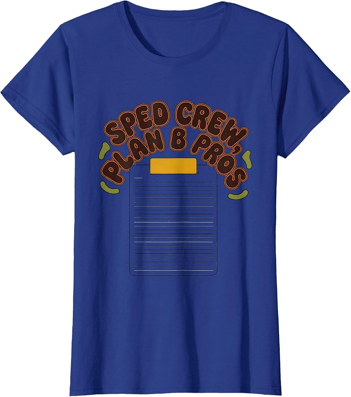 Women's SPED Crew Plan B Pros Retro Special Education Teacher T-Shirt - Royal Blue