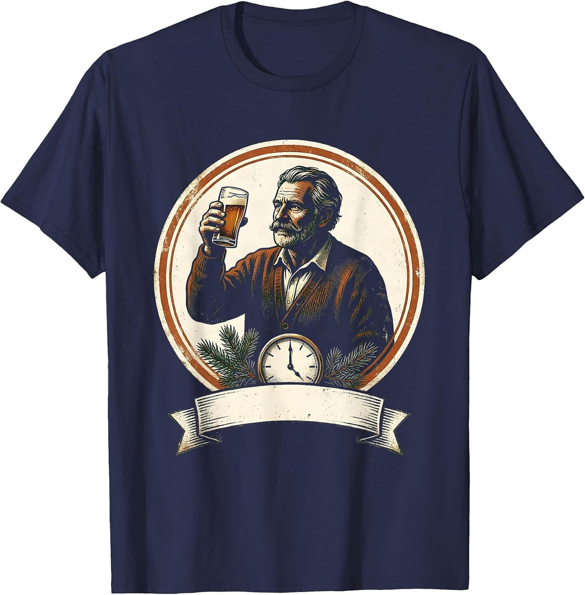 Vintage Russian Heritage Holiday Novelty Gift T-Shirt - Navy Blue