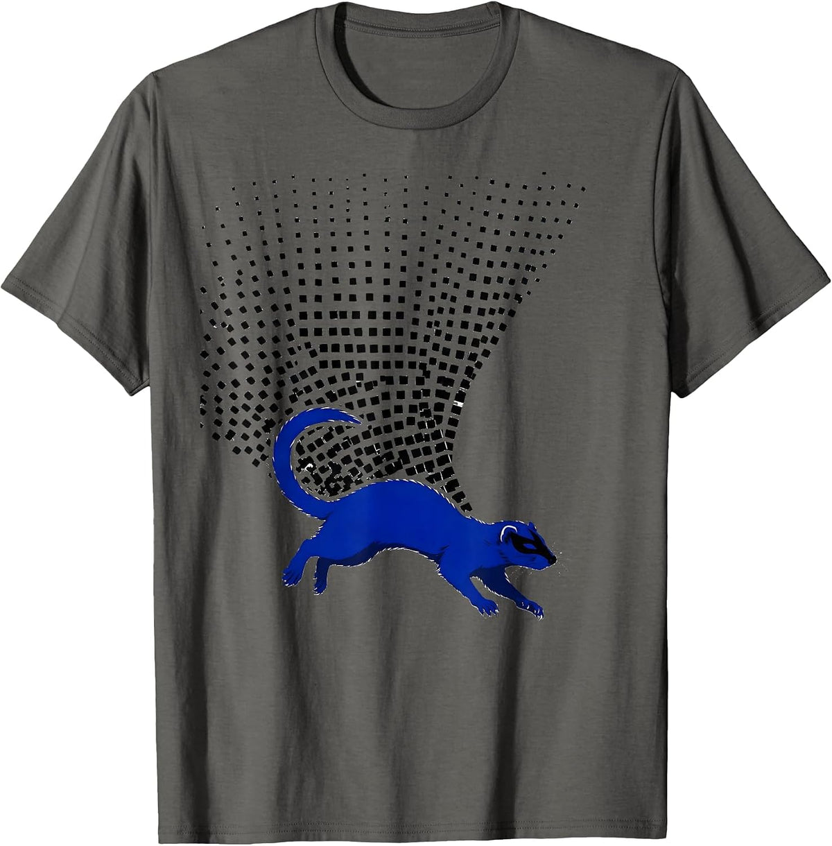 Ferret Leap Modular Grid Funny Ferret Lover Gift T-Shirt - Asphalt Grey