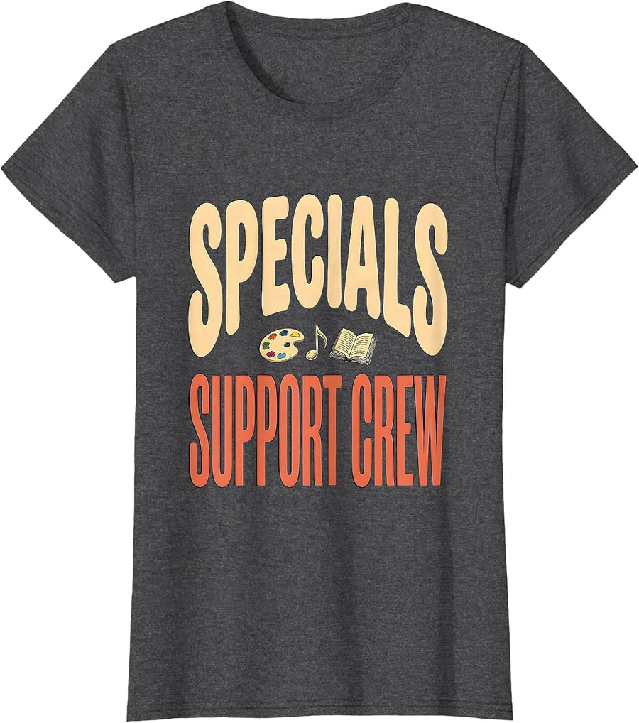 Women's Specials Support Crew Art Music PE Teacher Crew T-Shirt - Dark Heather Grey