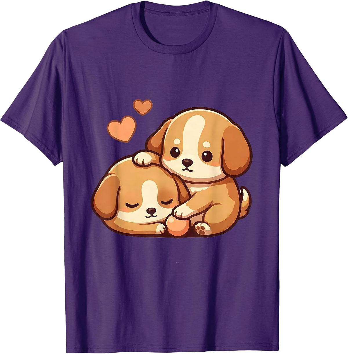 Cute Kawaii Puppies Neko Funny Dog Lover Gift T-Shirt - Purple