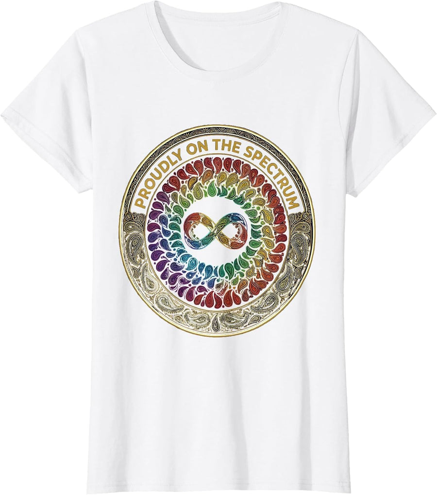 Women's Proudly on the Spectrum Autism Awareness Design T-Shirt - White
