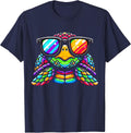 Tie-Dye Turtle Peace Hippie T-Shirt - Navy Blue