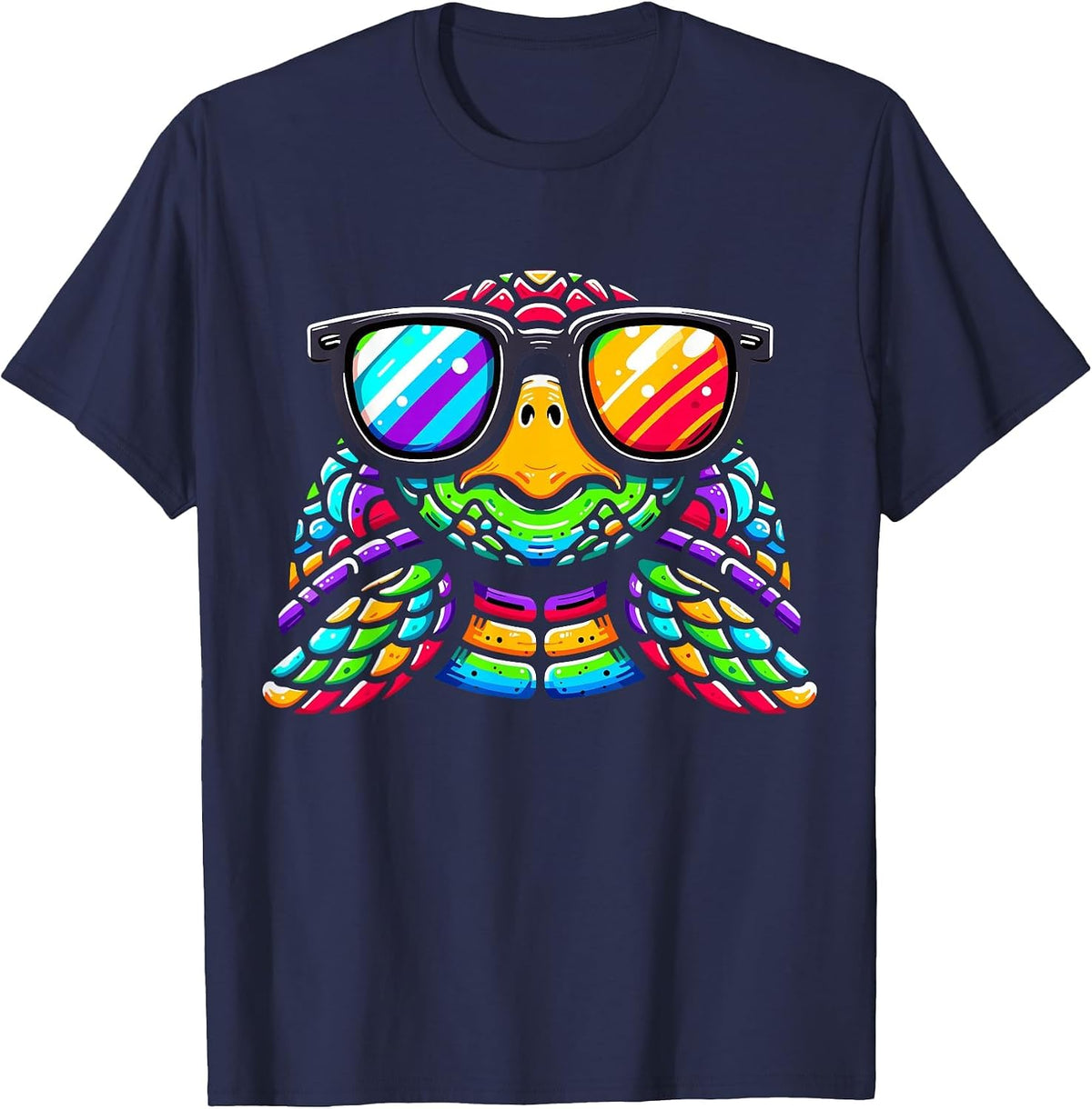 Tie-Dye Turtle Peace Hippie T-Shirt - Navy Blue