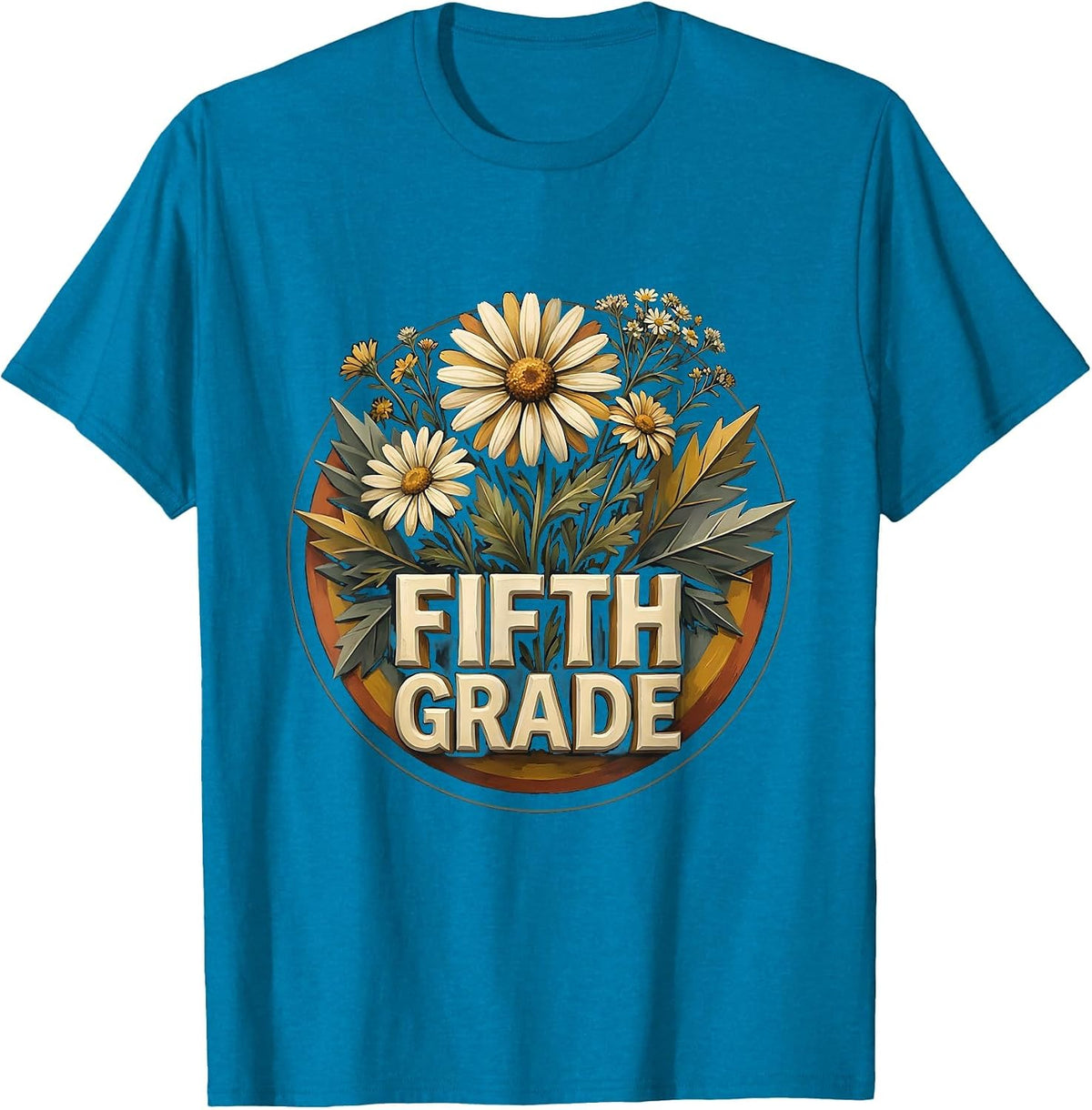 Fifth Grade Wildflower Back To School Teacher Pride T-Shirt - Sapphire Blue