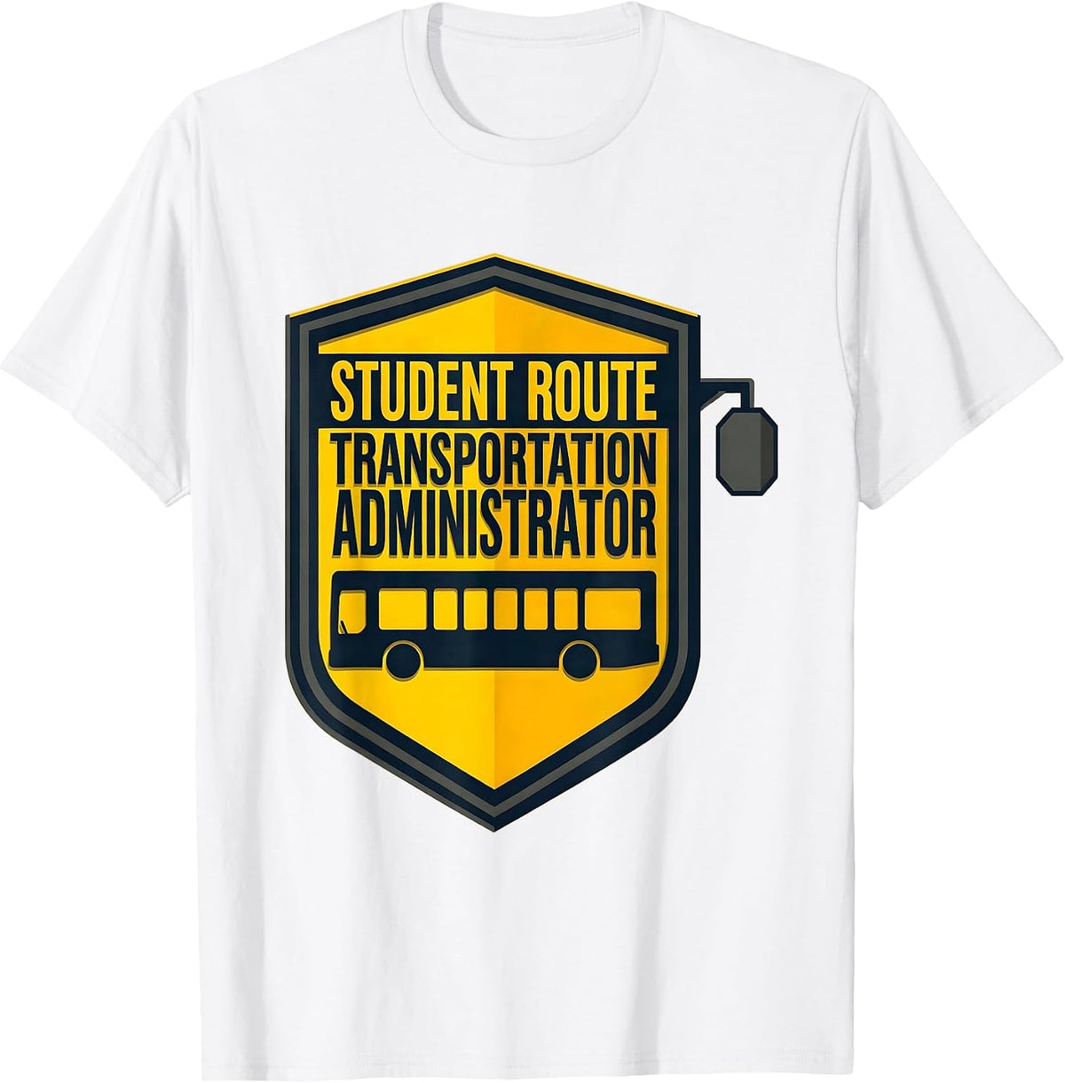 Men's Student Route Transportation Administrator School Bus Driver T-Shirt - White