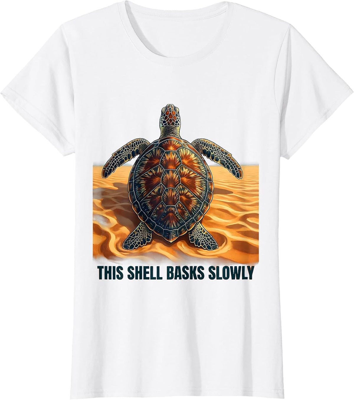 This Shell Basks Slowly Cute Sea Turtle Lover Artwork T-Shirt - White